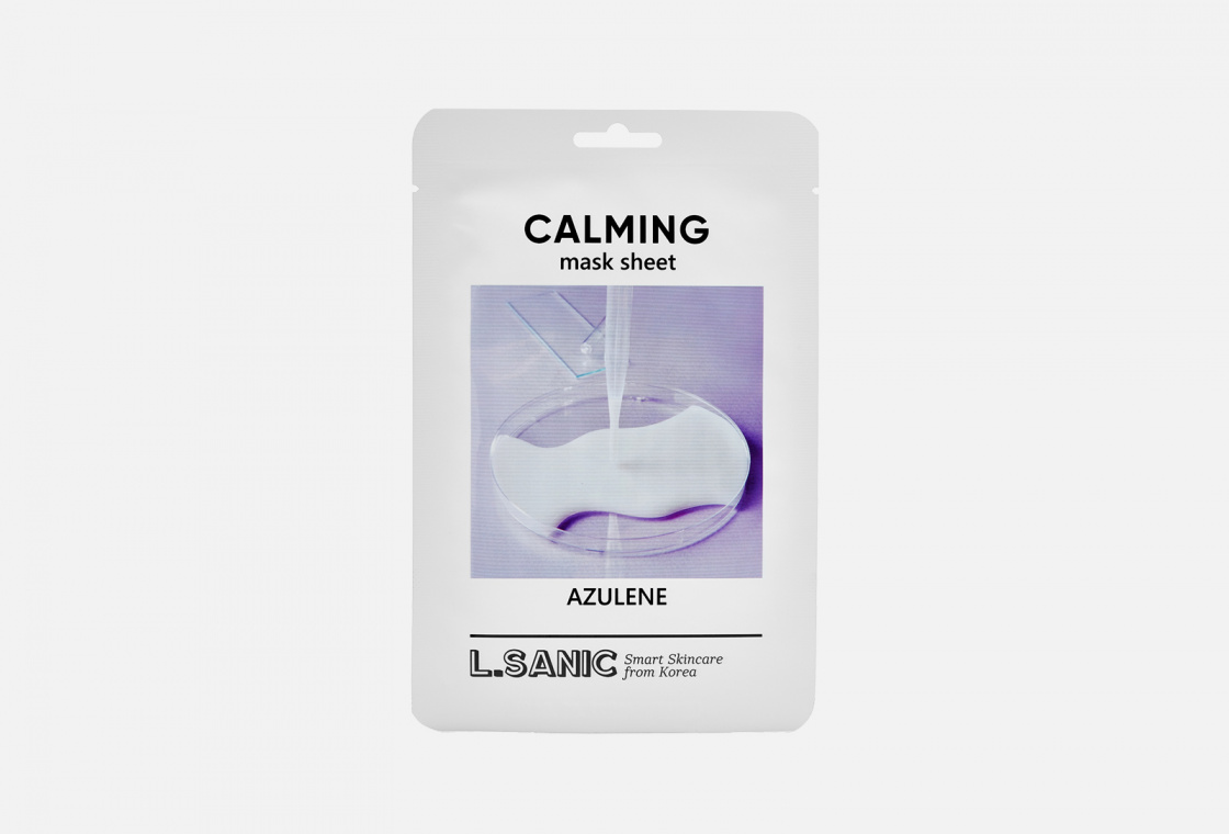Маска тканевая успокаивающая с азуленом  L.SANIC Azulene Calming