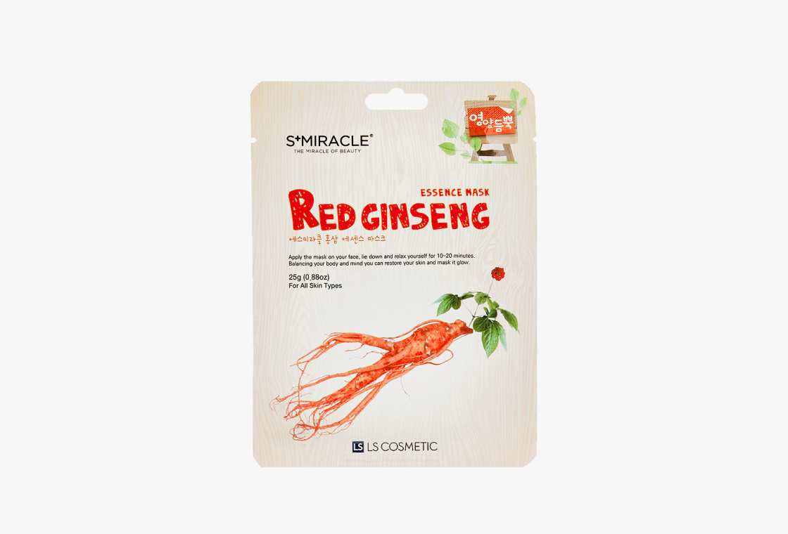 Тканевая маска для лица S-miracle  red ginseng