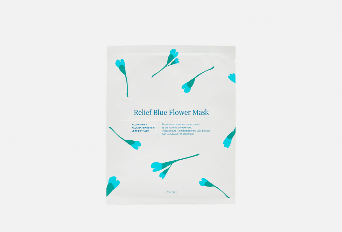 Успокаивающая маска для лица  HYGGEE  Relief Blue Flower Mask