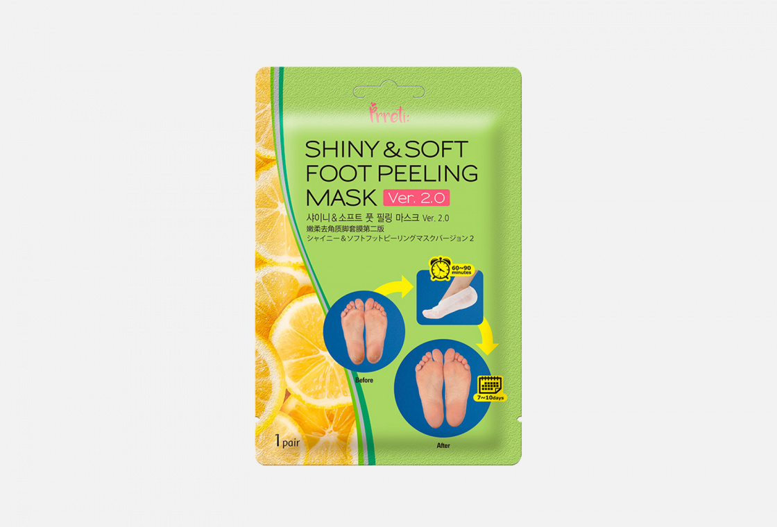Пилинг-маски для ног с АНА-кислотами и комплексом трав Prreti Shiny&soft foot Peeling mask