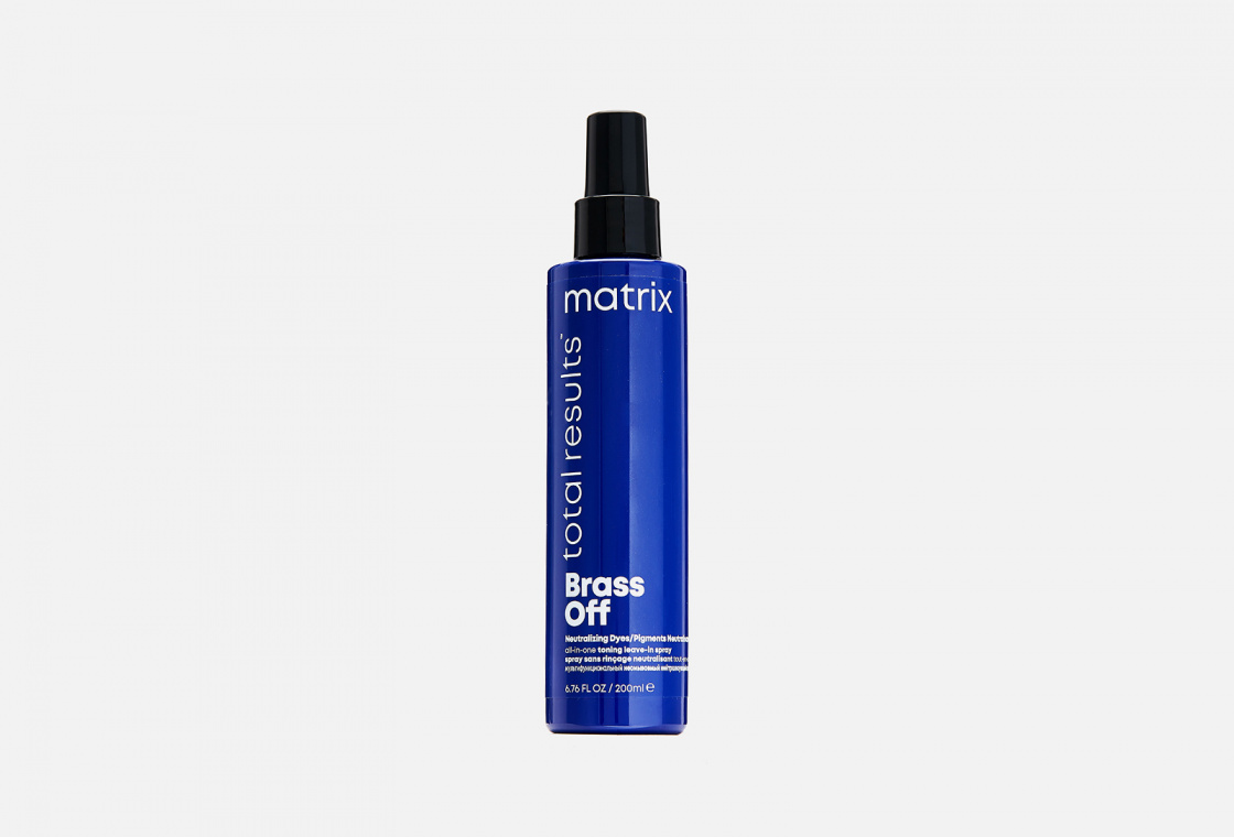 Мультифункциональный спрей для волос холодного темного блонда Matrix All-in-one toning leave-in spray Brass Off