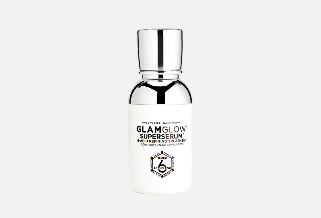 Cыворотка для лица очищающая с 6 кислотами GlamGlow Superserum 6-Acid  Refining Treatment — купить в Москве